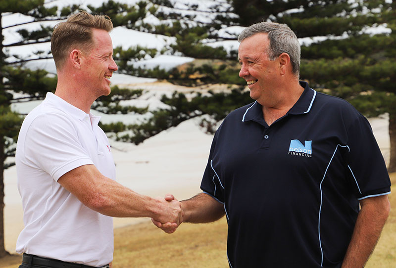 Leigh and Paul shaking hands