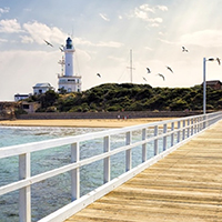 Bellarine lighthouse looking from the jetty