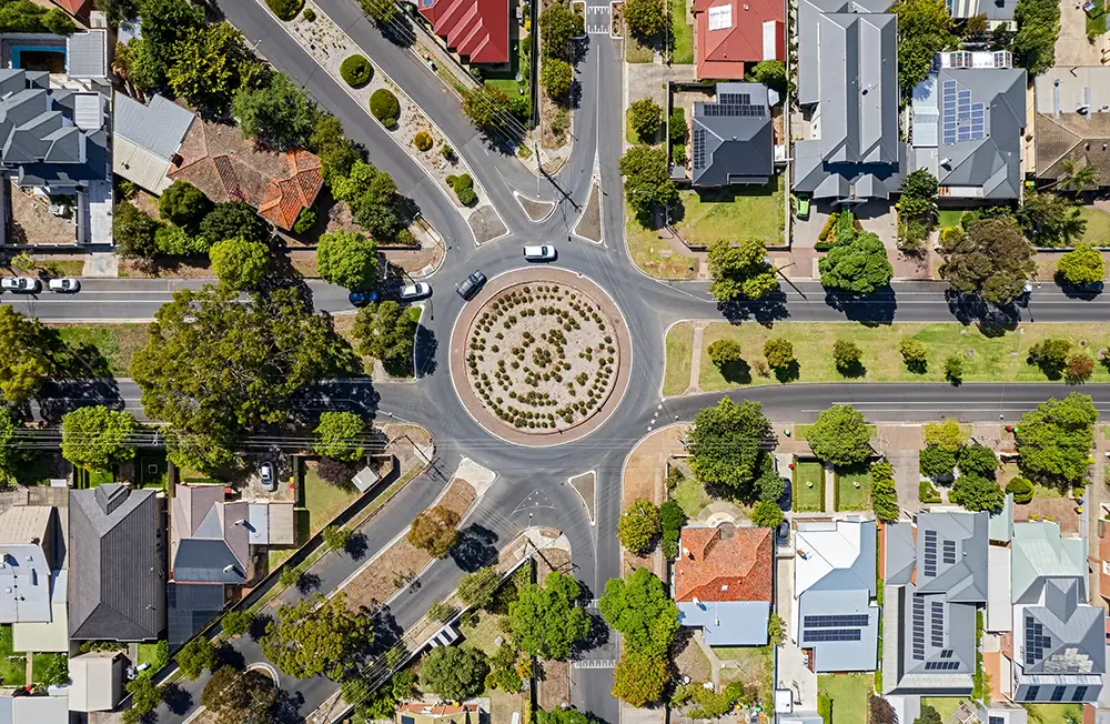 Aerial view of an Adelaide suburb